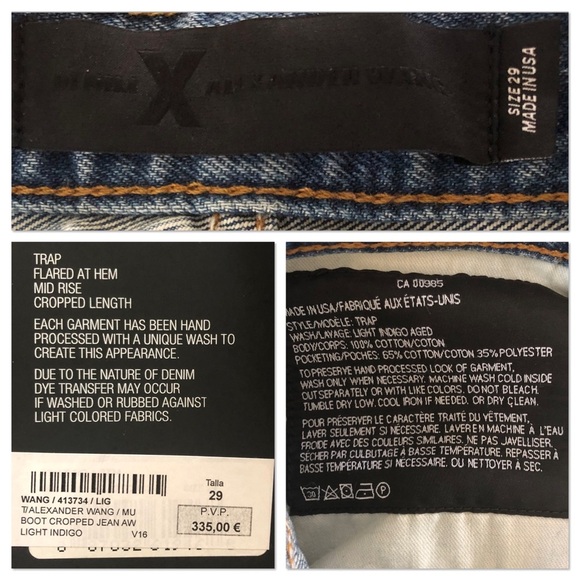 Denim X Alexander Wang Trap cropped blue denim jeans 29 - Picture 5 of 13